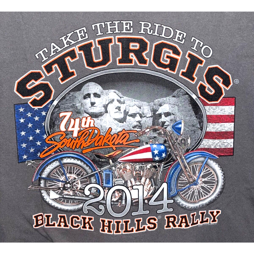 Sturgis 2014 Black Hills Motorcycle Rally Size XL T-shirt Mount Rushmore USA - Picture 6 of 7